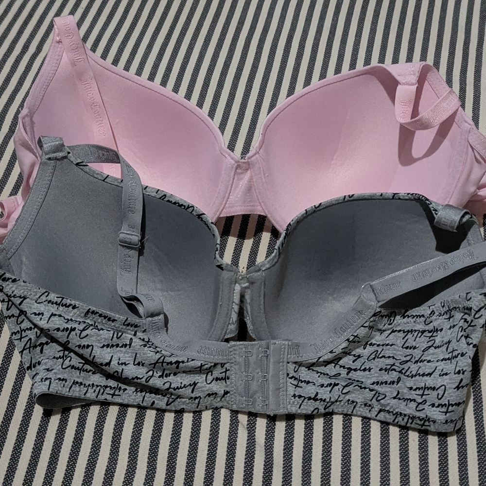 Pink and Gray Juicy Couture Women's Bra Set - Picture 7 of 7